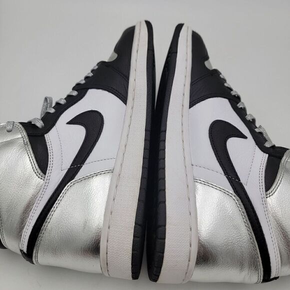 Nike Air Jordan 1‎ High OG Silver Toe Sneakers Black CD0461-001 Shoe Sz 9.5 - Picture 9 of 12